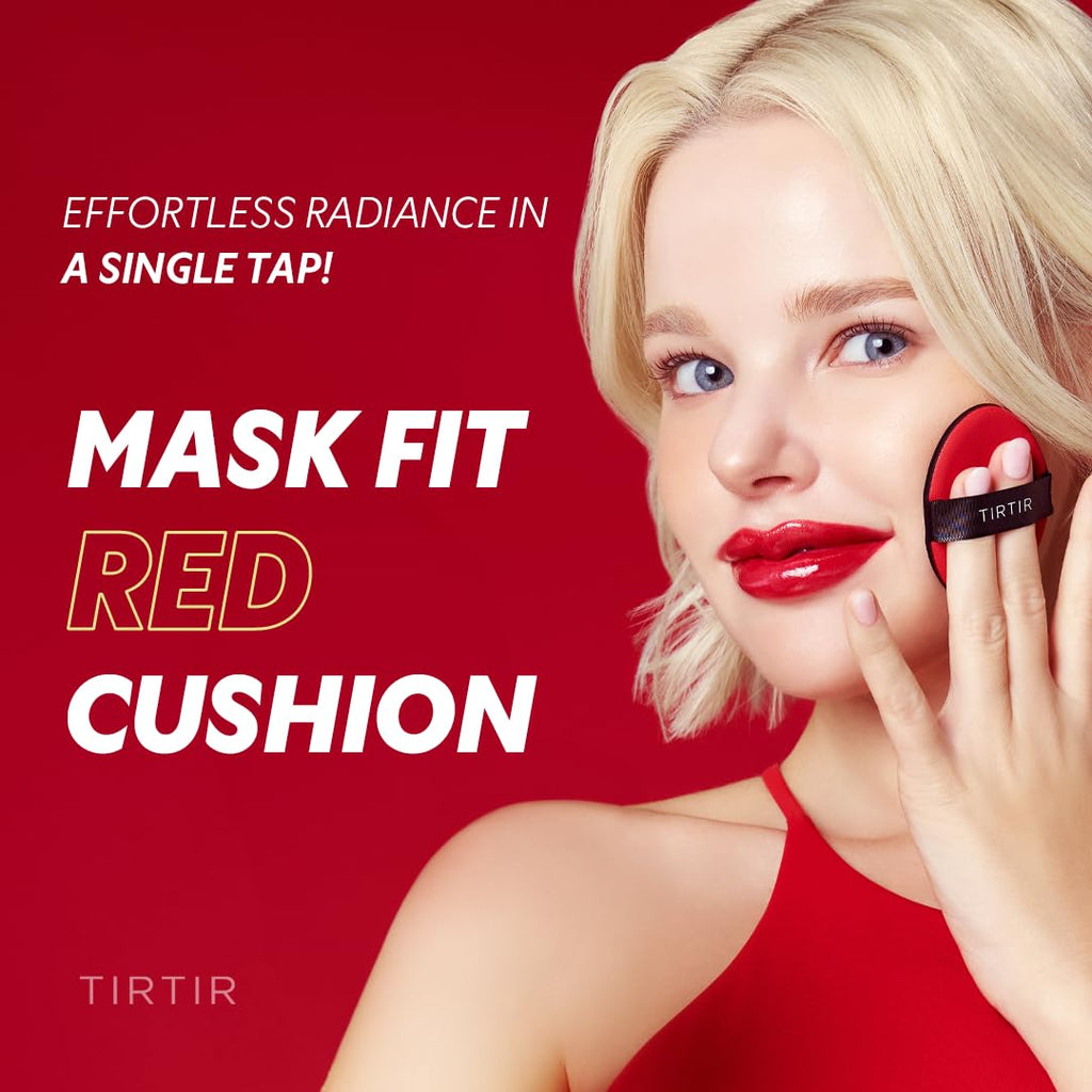 Mask Fit Red Cushion Foundation | Full coverage, Weightless, Skin fit, Satin Glow Finish, Korean Makeup BB Foundation, beauty, Tattoo cover up, Buildable (#21N Ivory, 0.63 Fl Oz)