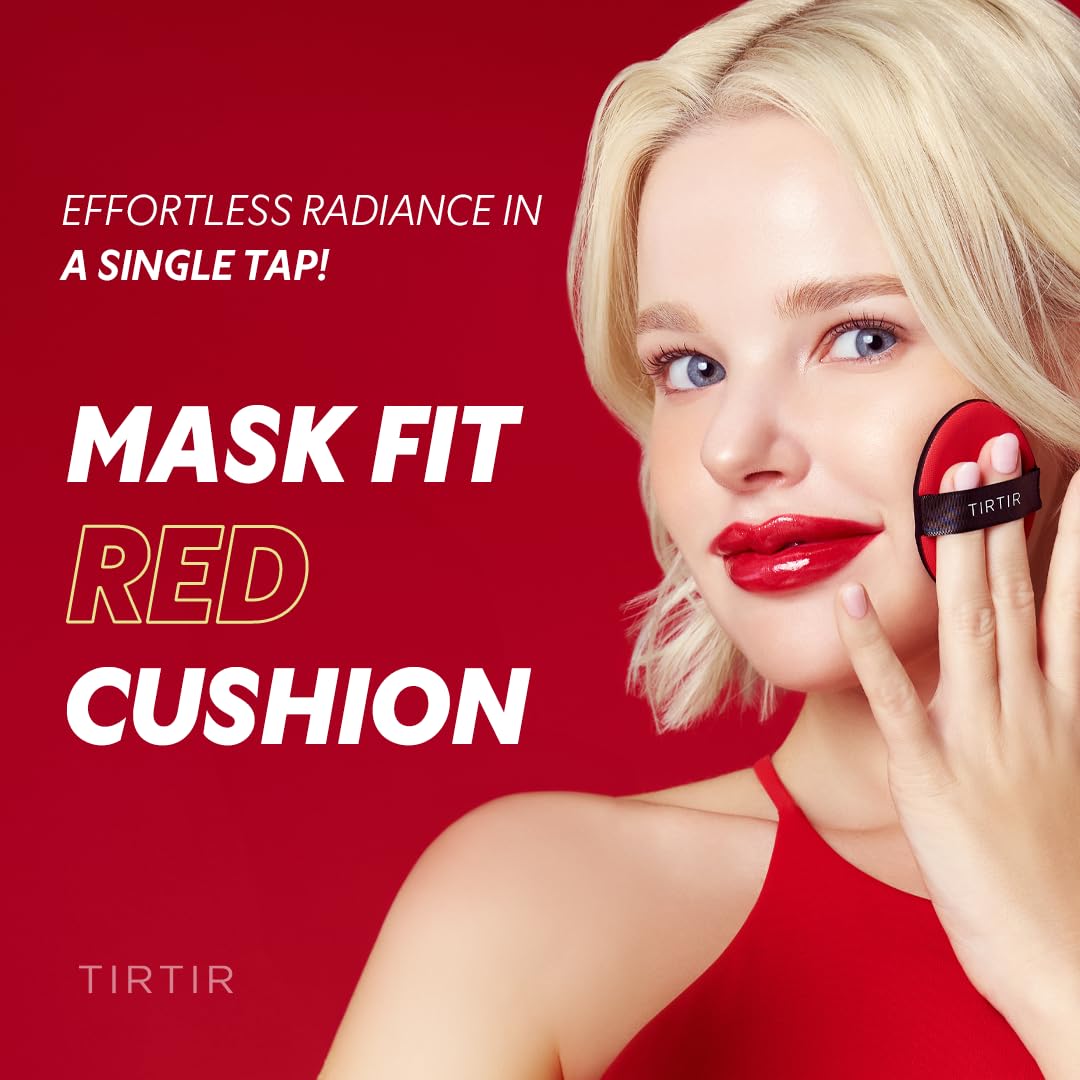 Mask Fit Red Cushion Foundation | Full coverage, Weightless, Skin fit, Satin Glow Finish, Korean Makeup BB Foundation, beauty, Tattoo cover up, Buildable (#21N Ivory, 0.63 Fl Oz)