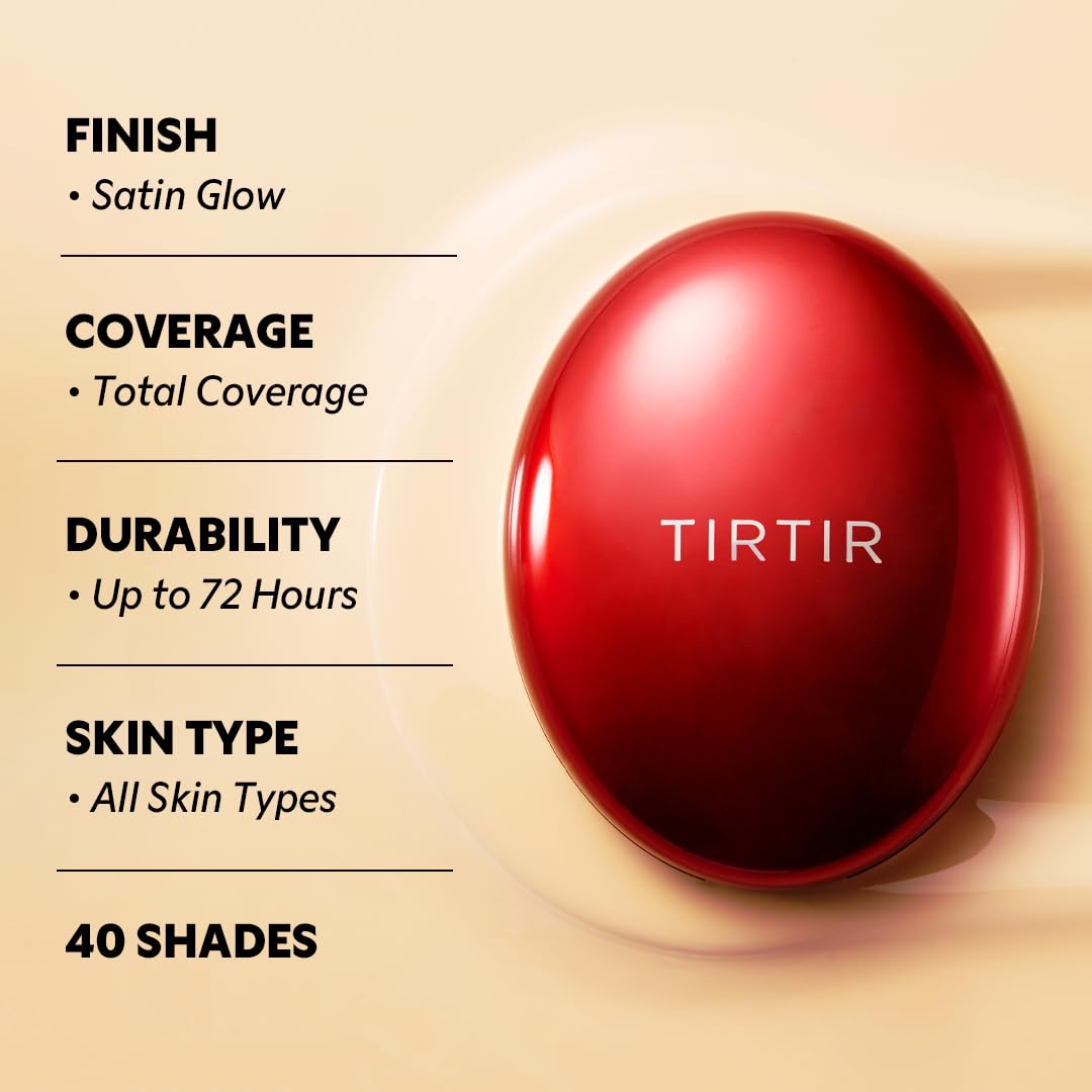 Mask Fit Red Cushion Foundation | Full coverage, Weightless, Skin fit, Satin Glow Finish, Korean Makeup BB Foundation, beauty, Tattoo cover up, Buildable (#21N Ivory, 0.63 Fl Oz)