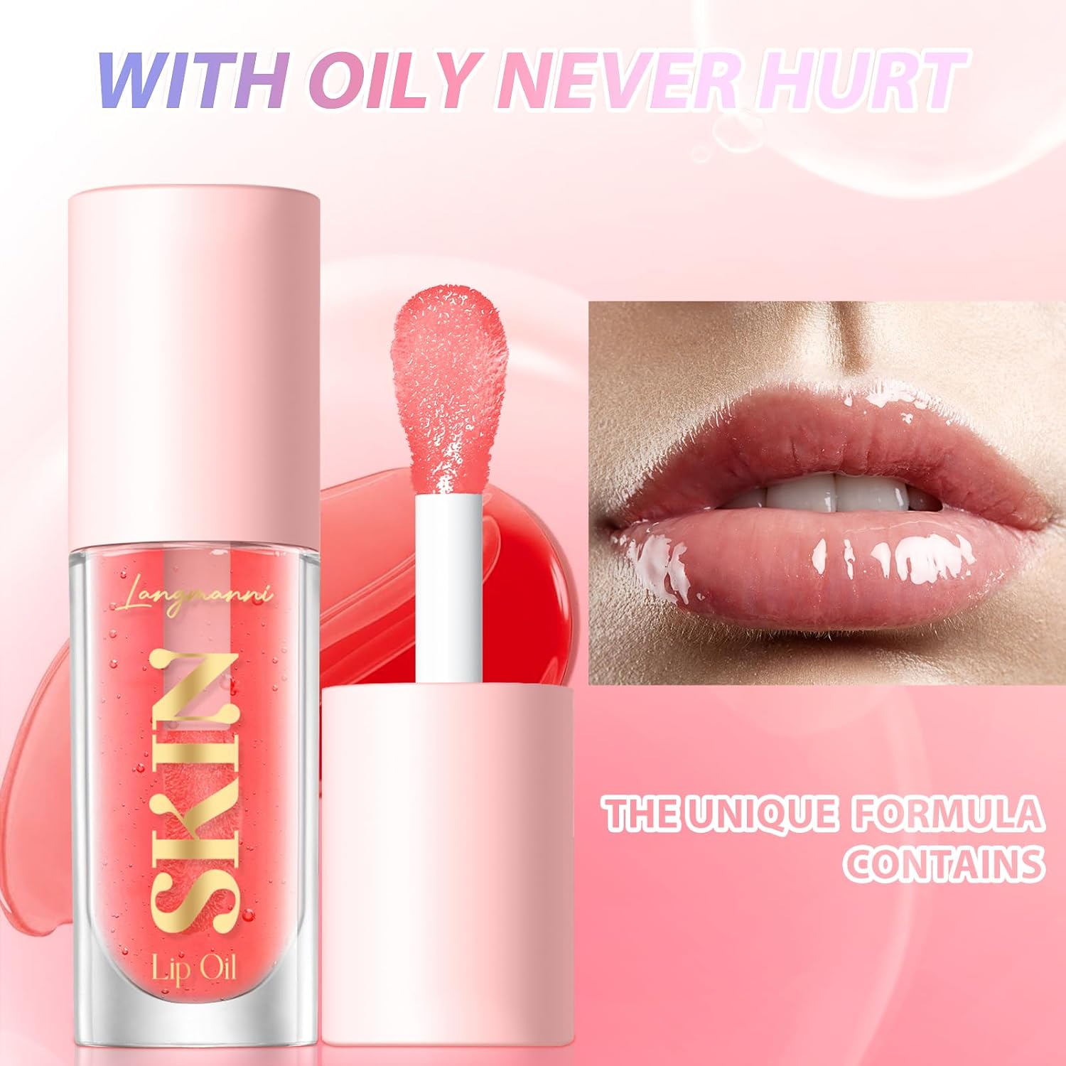 Lip Oil,No-Sticky Gloss Lip Balm Lip Care,Fruit Flavoured Lip Oil For Dry Lip's Moisturizing Hydrating And Nourishing (Strawberry+Coco)