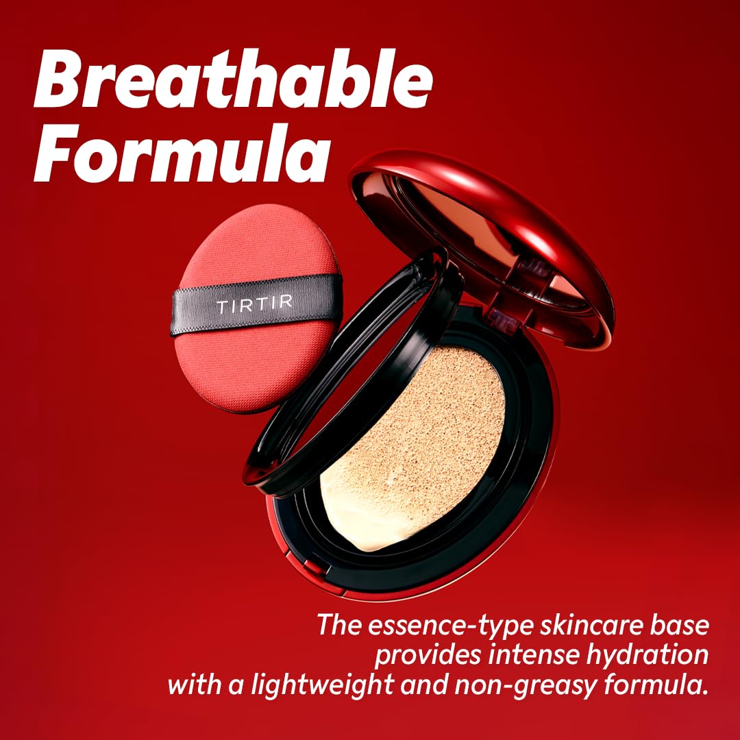 Mask Fit Red Cushion Foundation | Full coverage, Weightless, Skin fit, Satin Glow Finish, Korean Makeup BB Foundation, beauty, Tattoo cover up, Buildable (#21N Ivory, 0.63 Fl Oz)
